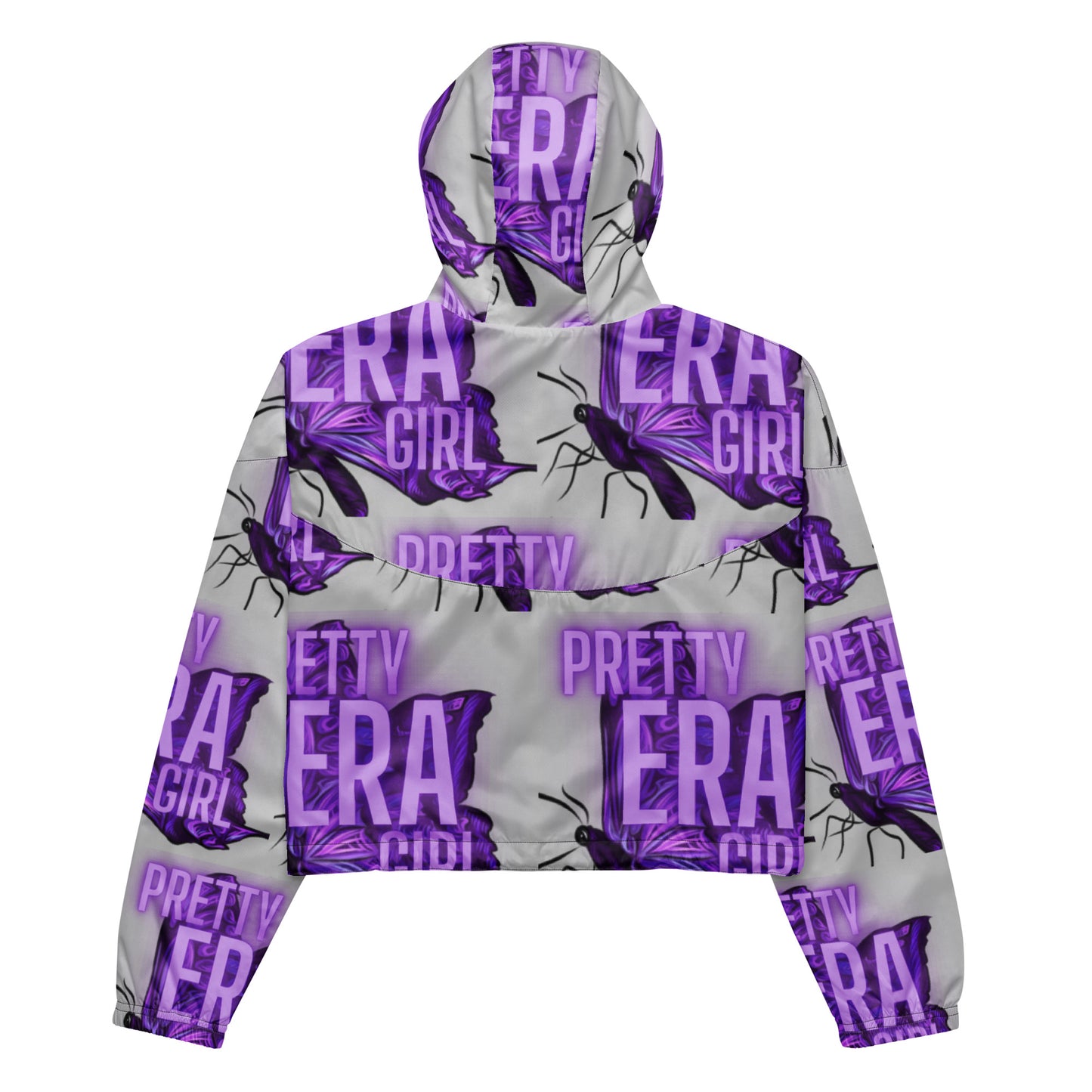 Gray/Purple Cropped Windbreaker