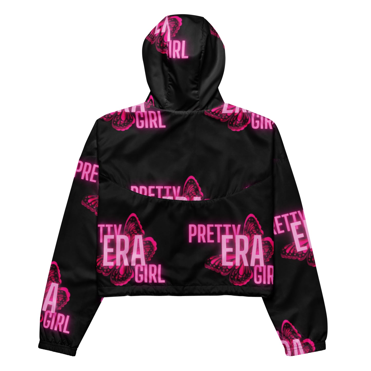 Black/Pink Cropped Windbreaker