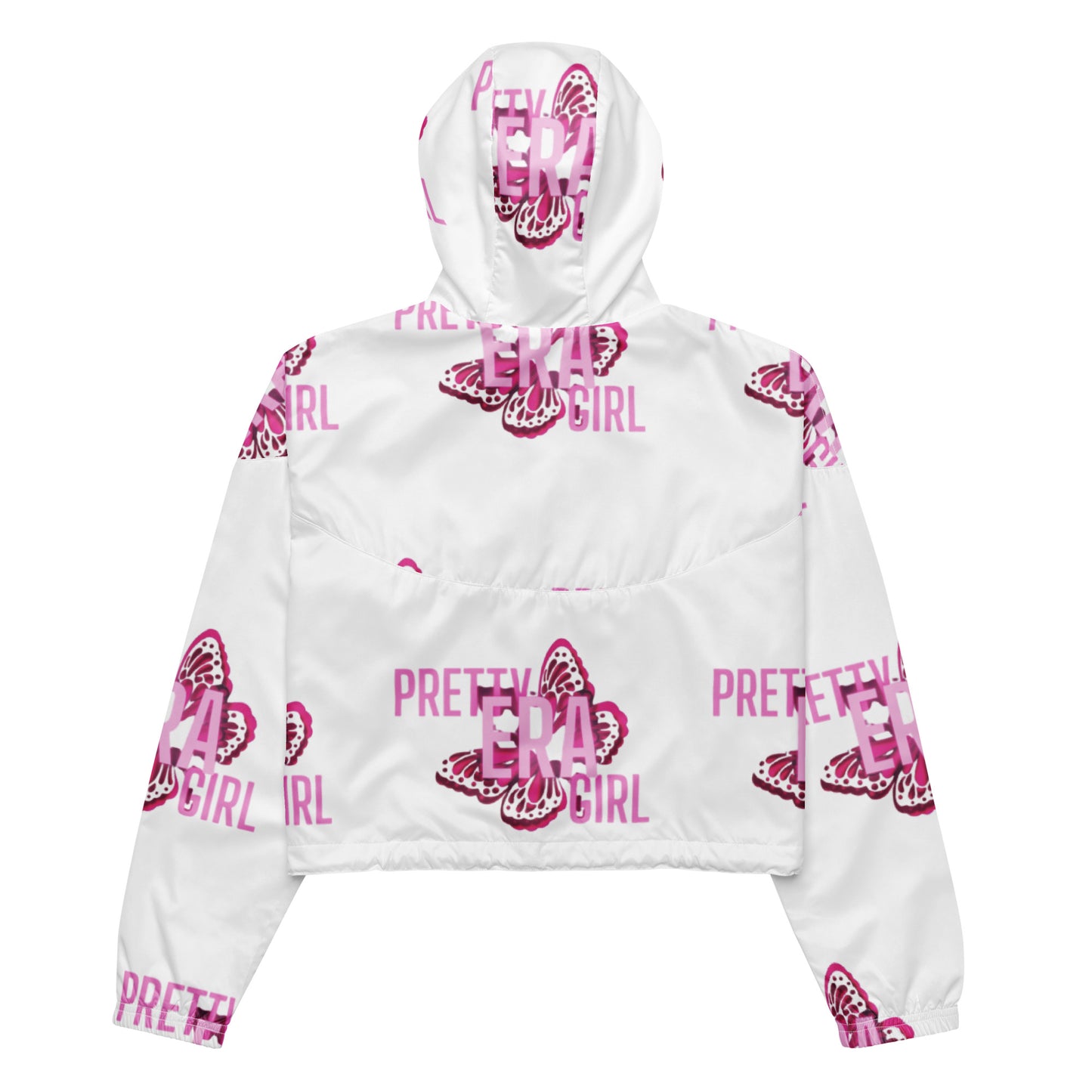 White/Pink Cropped Windbreaker