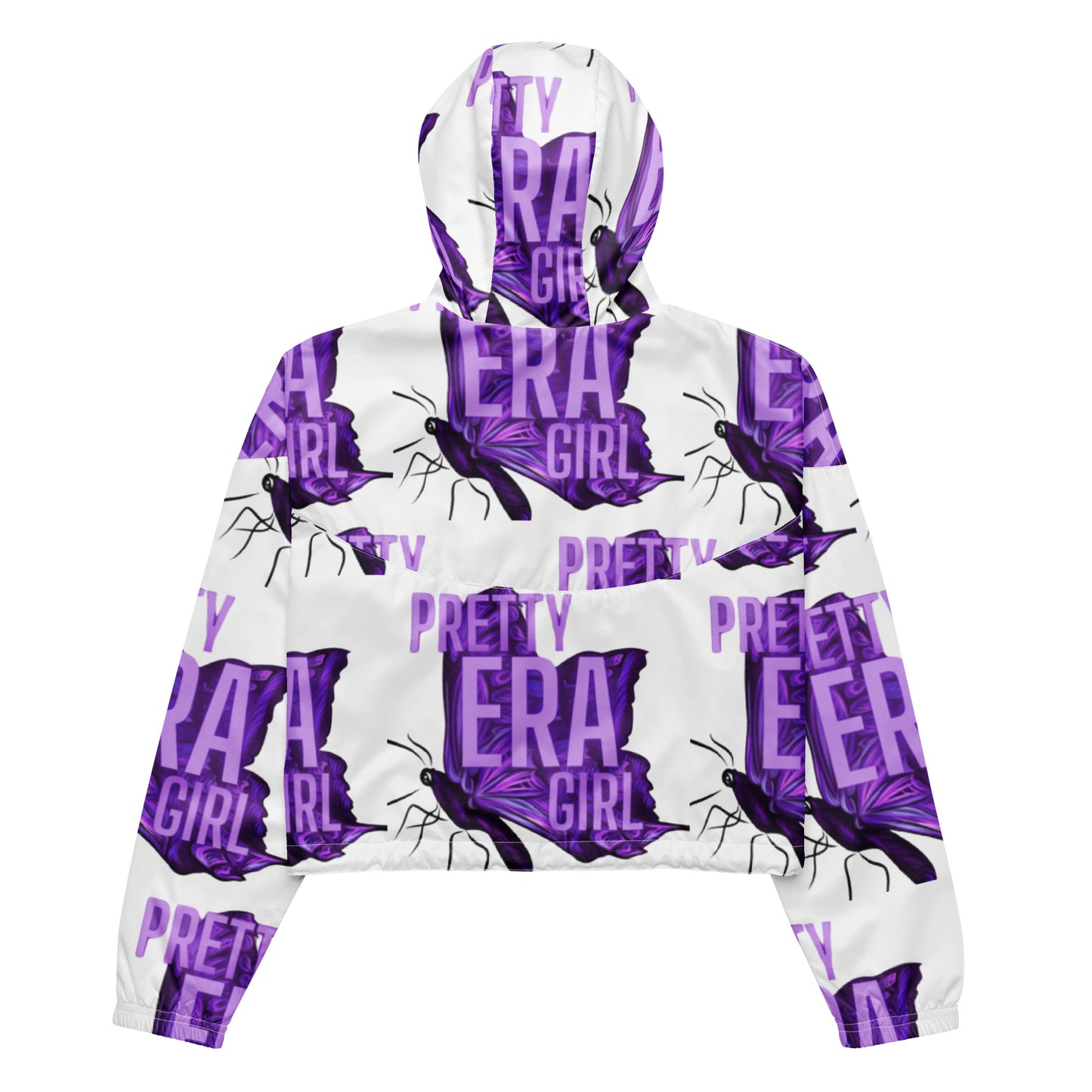 White/Purple Cropped Windbreaker